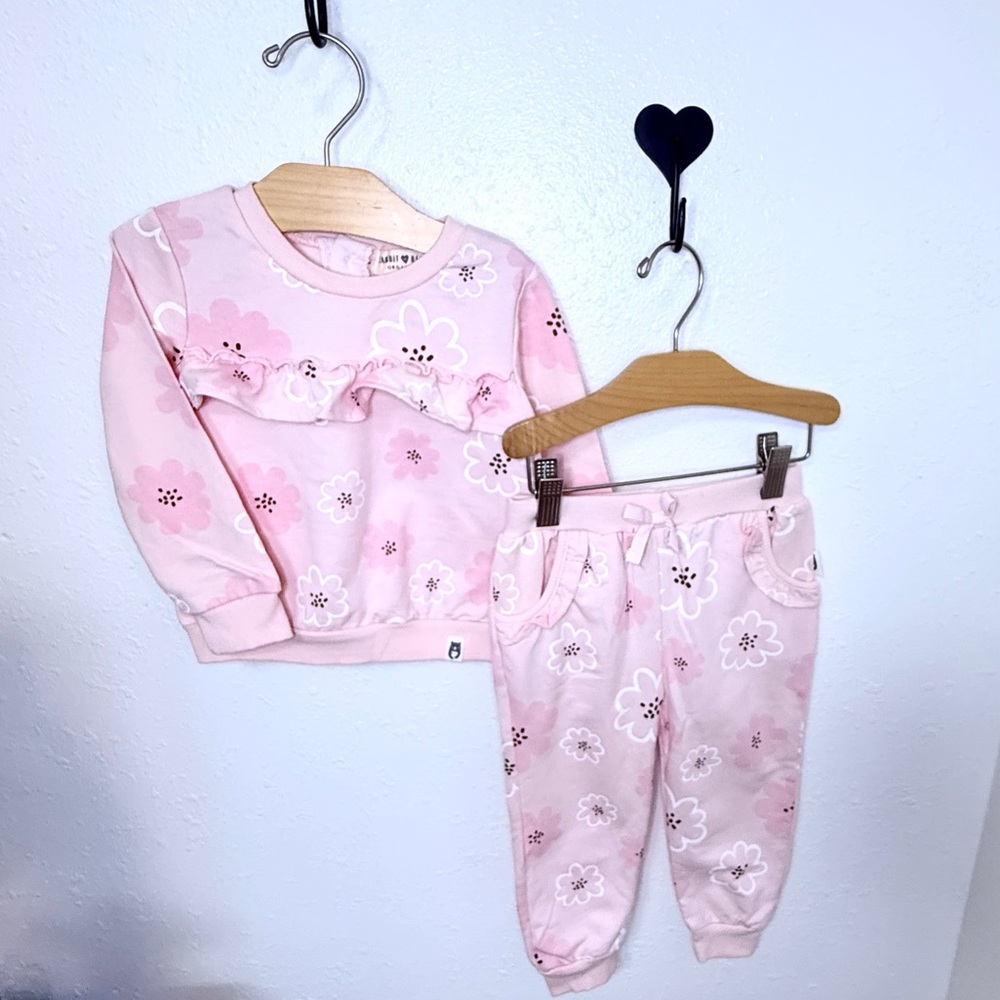 Rabbit + Bear Organic Baby Girl 2-Piece Outfit | Size 24 Months | NWOT